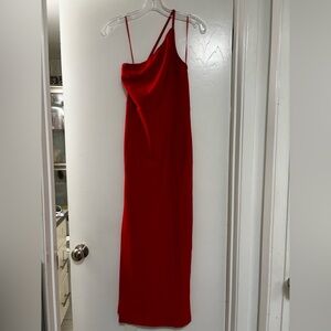 Abercrombie and Fitch red single strap formal dress with a slip
